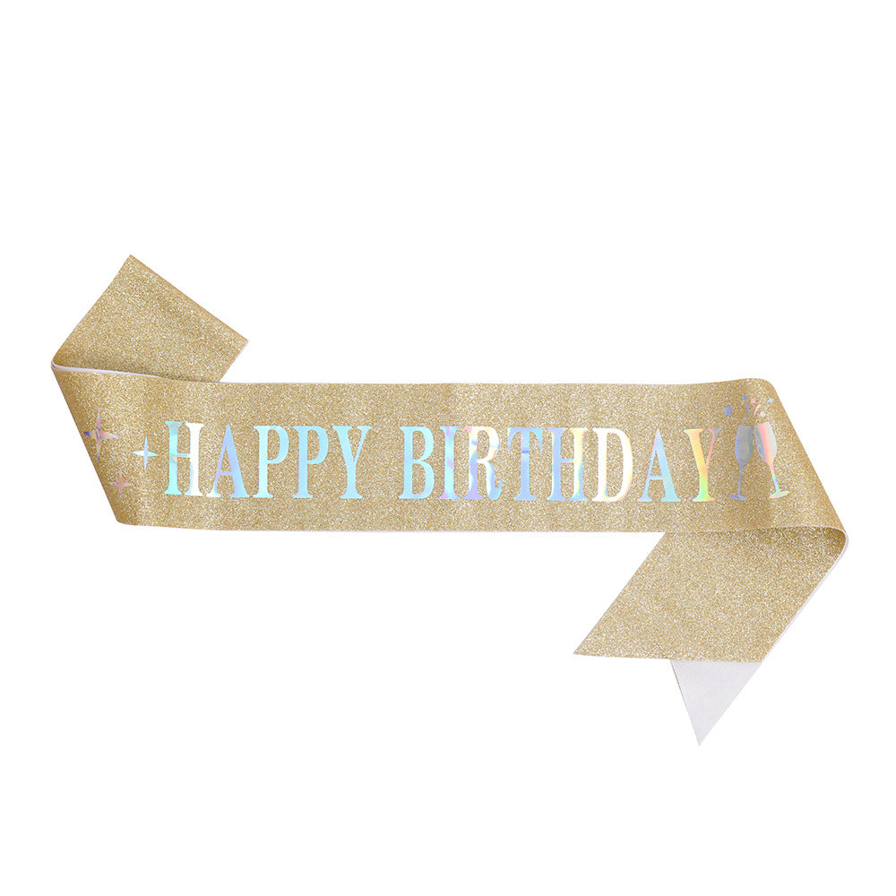 Ladies Glitter Headband with "Happy Birthday" Inscription Kalsten