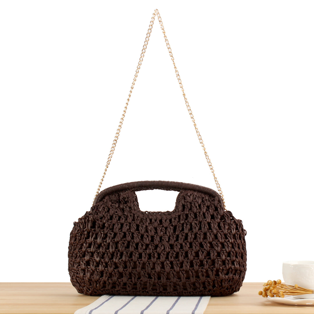 Braided handbag with elegant chain strap Kalsten