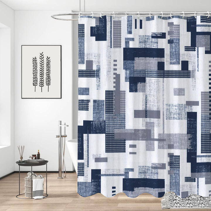 Geometric Patterned Waterproof Shower Curtain Kalsten