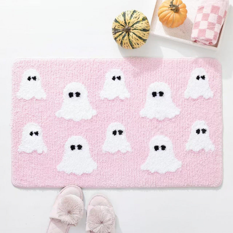 Playful Ghost-Themed Bath Mat