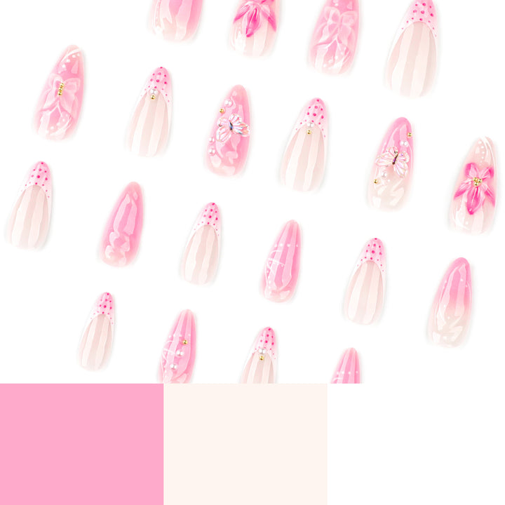 Artful Nail Extensions with Floral Accents Kalsten