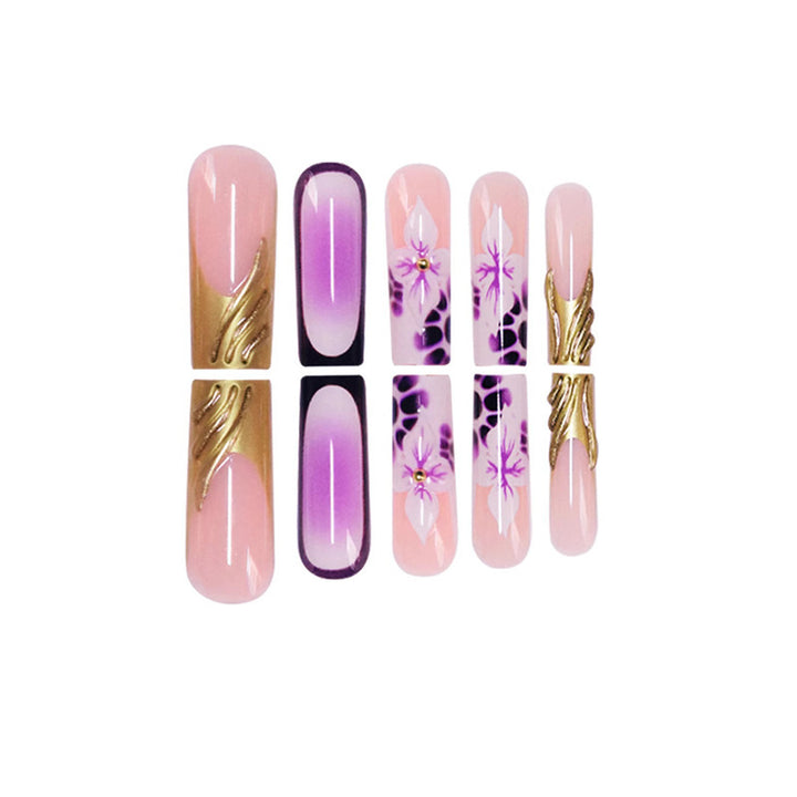 Floral Acrylic Nail Art Extensions Kalsten