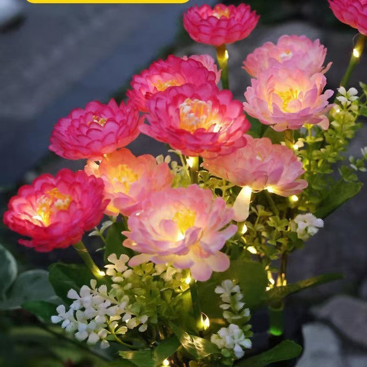 Solar-Powered Lifelike Bloom Garden Stake With Multi-Head LED Cluster And Waterproof Dusk-To-Dawn Sensor Kalsten