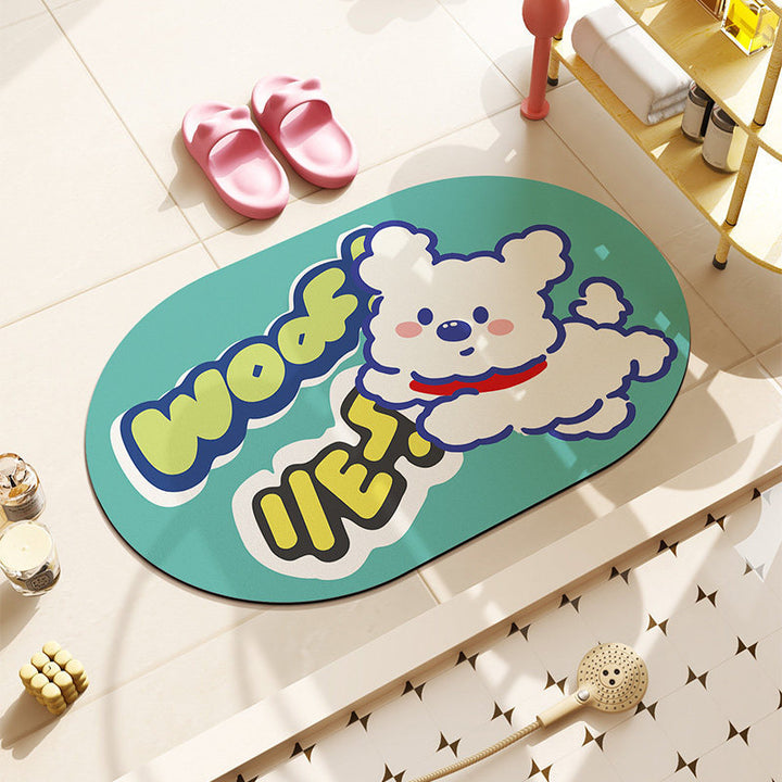 Cat-Themed Plush Bath Mat