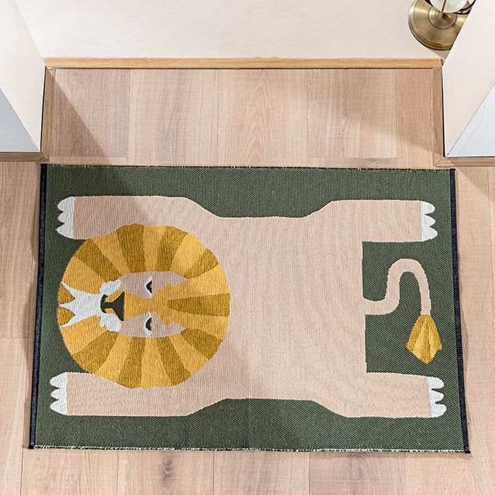 Bath mat with giraffe design, absorbent microfiber pile and non-slip underside Kalsten