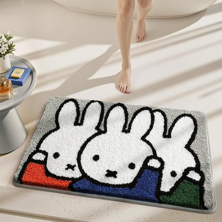 Cartoon-Themed Plush Bathroom Mat
