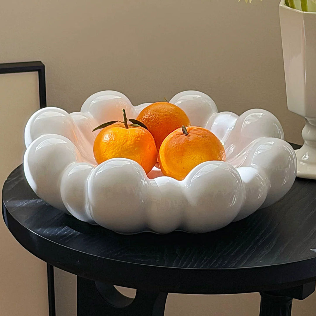 Cloud-shaped ceramic fruit bowl