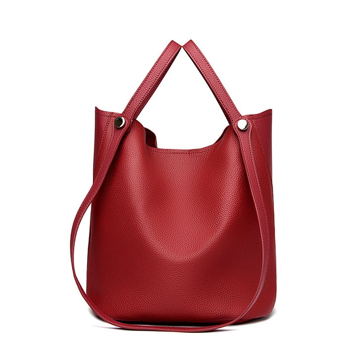 Casual Leather Bucket Bag Kalsten