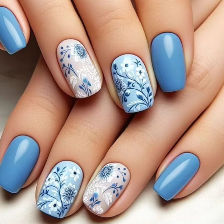 Botanical Floral Press-On Nail Art Kalsten