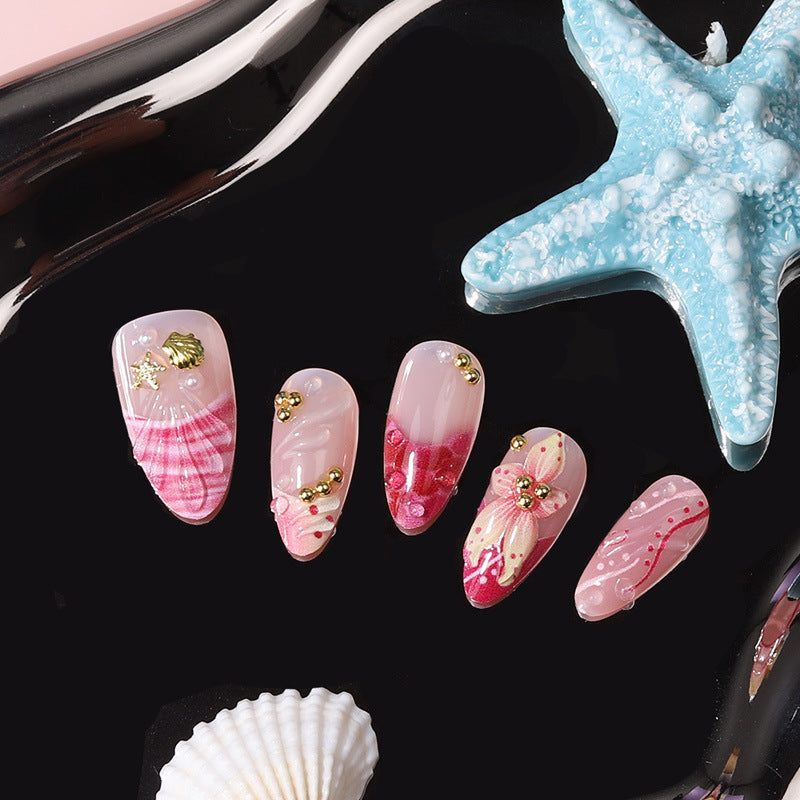 Shell-Inspired Decorative Press-On Nails Kalsten