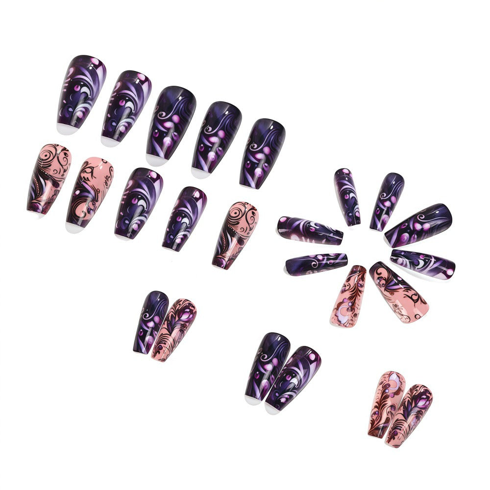 Artificial nails with floral patterns Kalsten