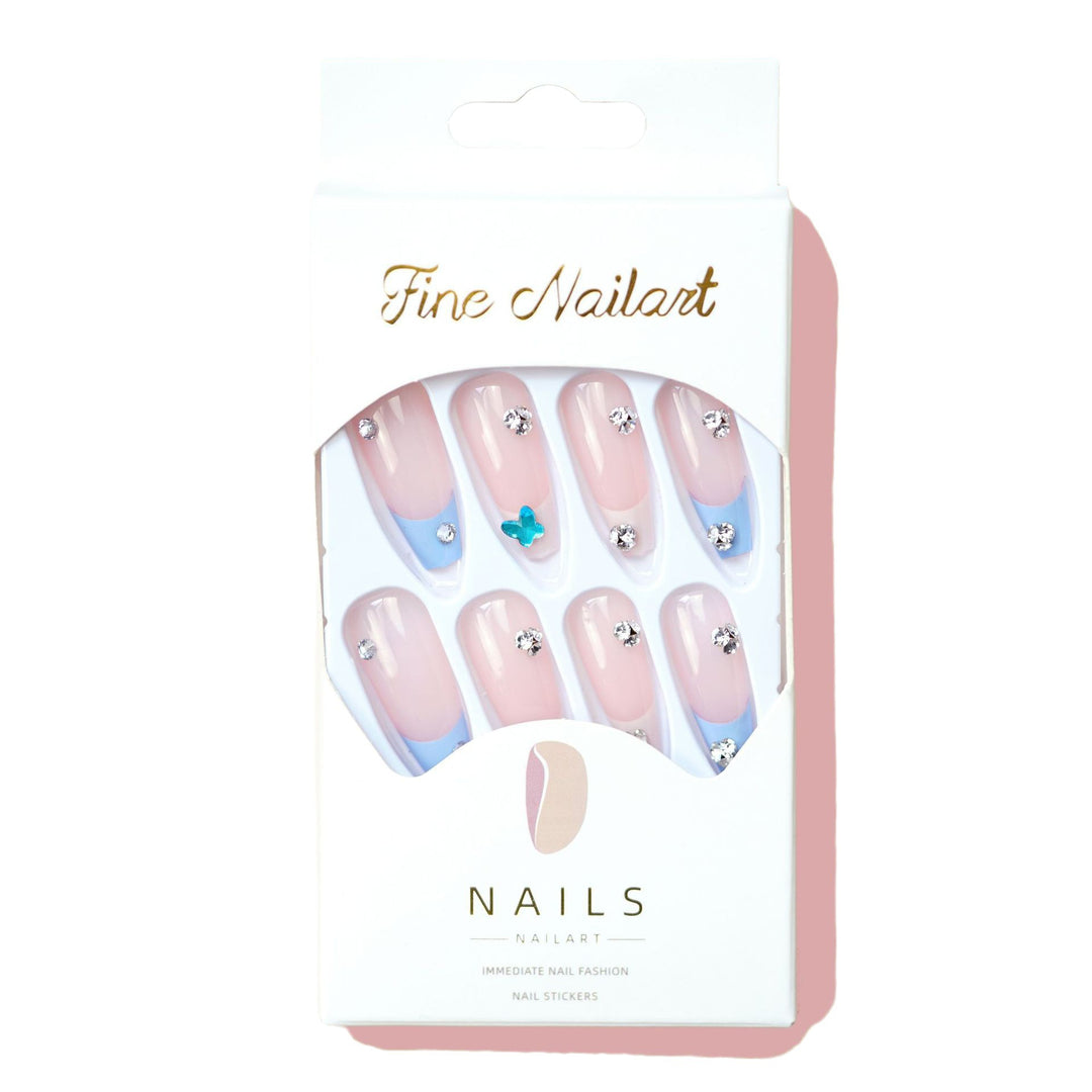 Elegantly Designed Press-On Nails with Decorative Accents