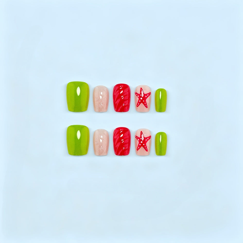 Artificial Nail Set with Festive Designs Kalsten