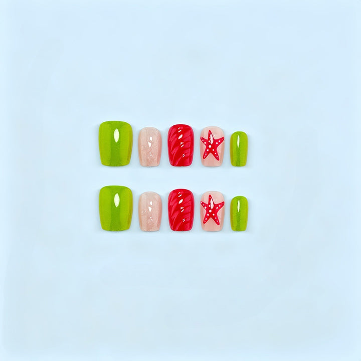 Artificial Nail Set with Festive Designs Kalsten