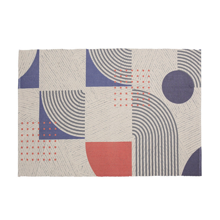 Round Decorative Living Room Carpet with Modern Geometric Pattern Kalsten