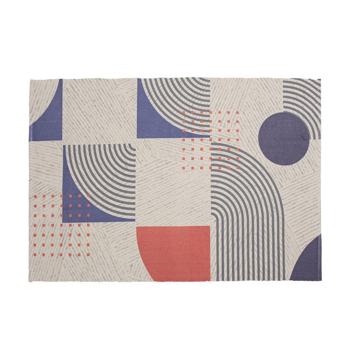 Round Decorative Living Room Carpet with Modern Geometric Pattern Kalsten