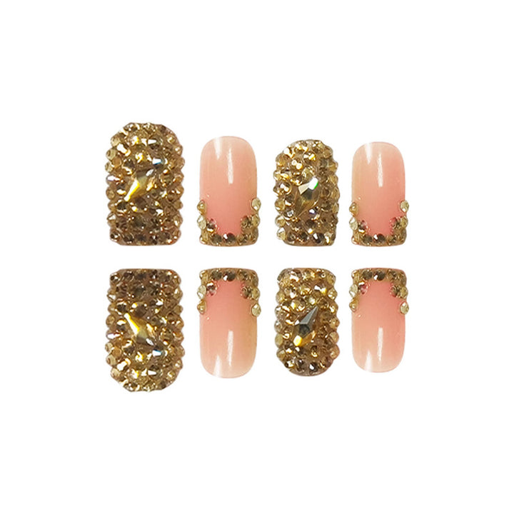 Glamorous Rhinestone Accented Press-On Nails Kalsten