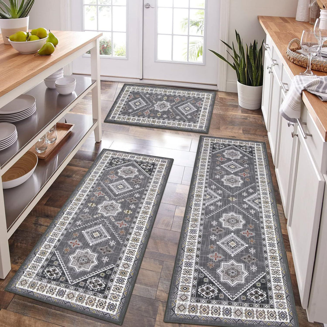 Geometric Pattern Kitchen Runner Mat
