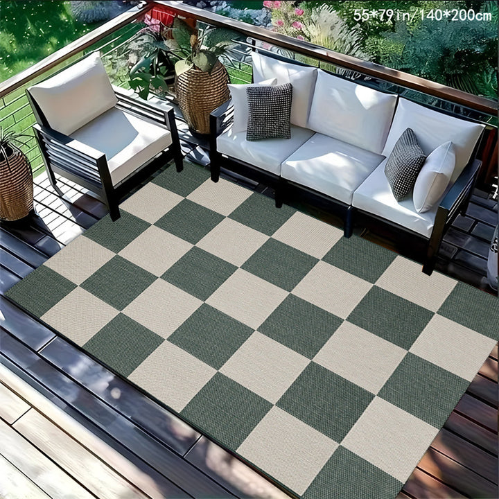 Outdoor Checkerboard Area Rug