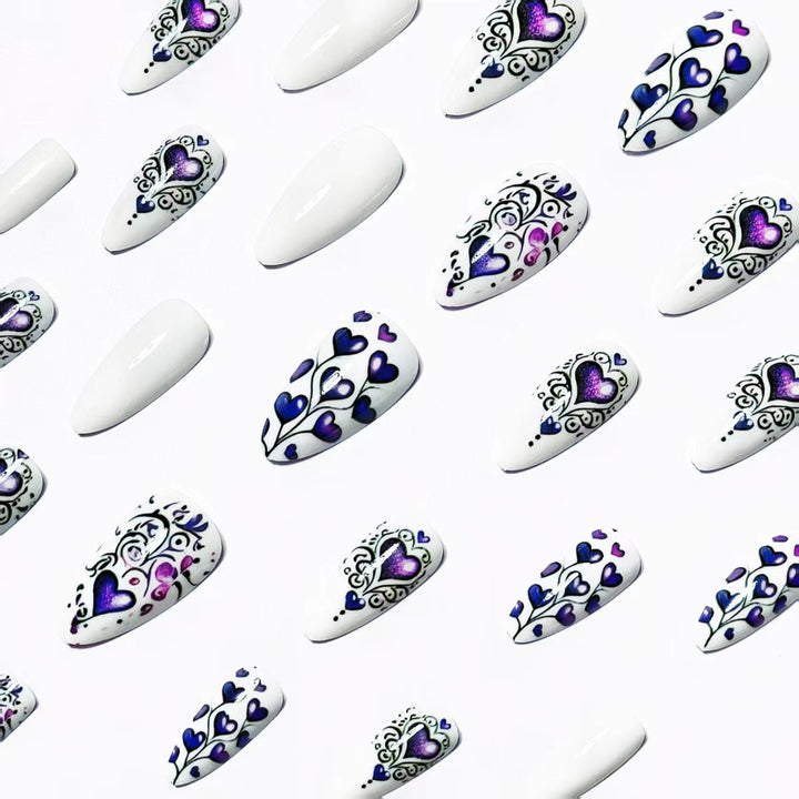 Artificial nails with romantic heart design Kalsten