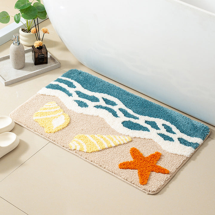 Coastal Themed Bath Mat Kalsten