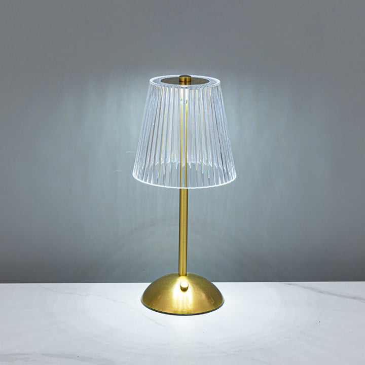 Crystal-Accented Modern Table Lamp
