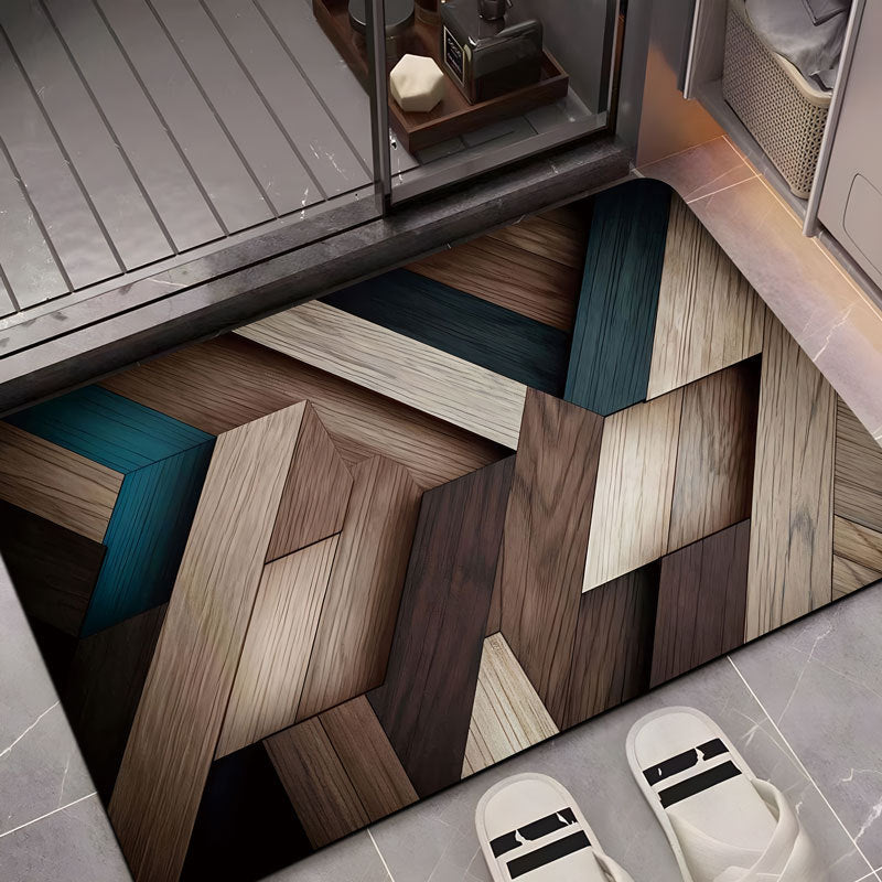 Decorative Wood Grain Area Mat Kalsten