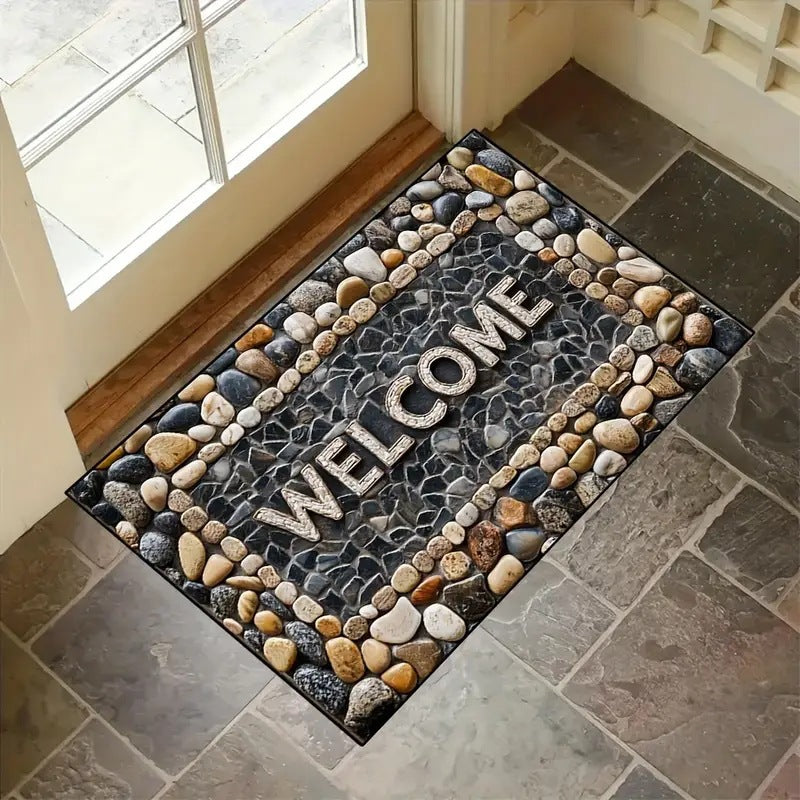 Decorative Stone-Look Entrance Mat