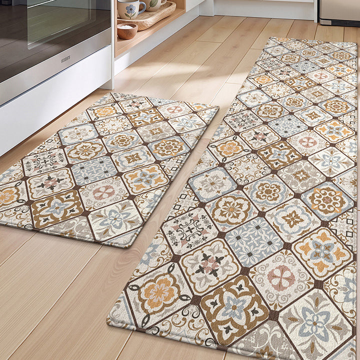 Floral Patterned Kitchen Mat Set Kalsten