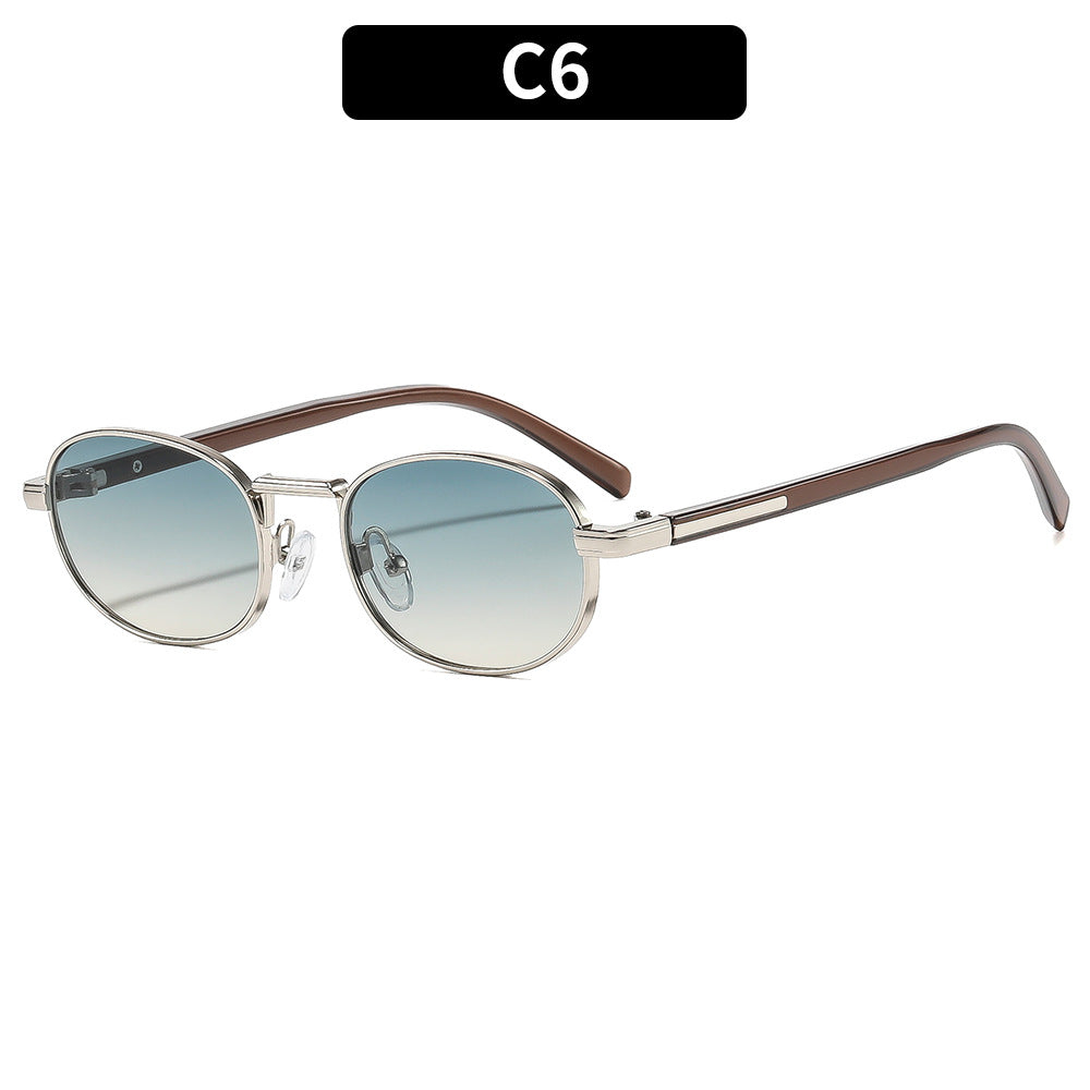 Classic Style Stylish Oval Frame Sunglasses