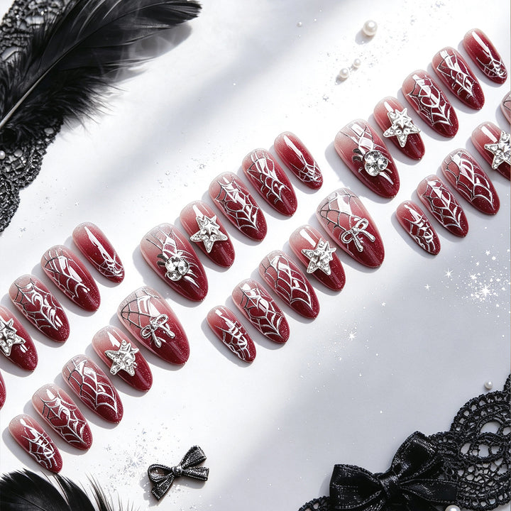 Glamorous artificial nails with rhinestones Kalsten