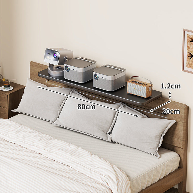 Slim Wall-Mounted Floating Bedside Shelf with Concealed Brackets