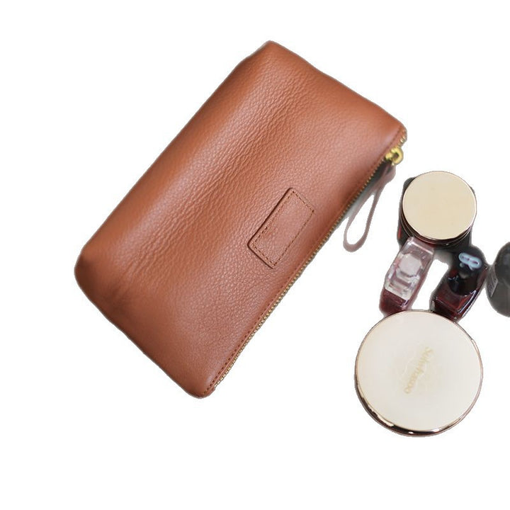 Textured Leather Zip Cosmetic Pouch Kalsten