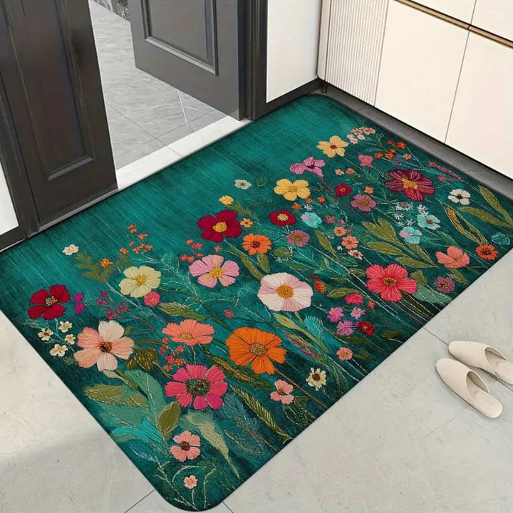 Floral Patterned Welcome Mat Kalsten