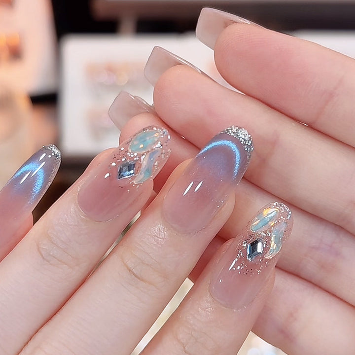 Artificial nail set with sparkling glitter accents Kalsten