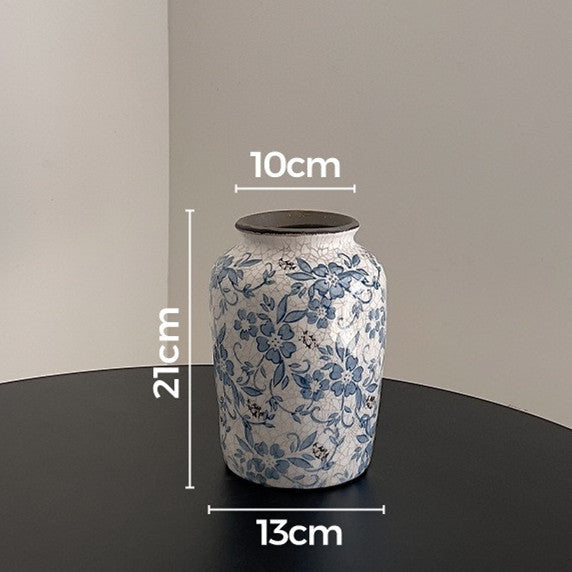Floral Patterned Ceramic Jar