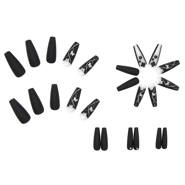 Art nail set with elegant butterfly and flower motifs Kalsten