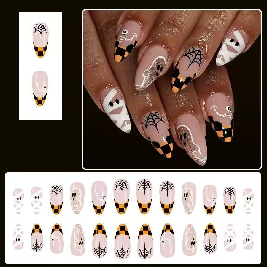 Halloween artificial nail set with spooky 3D designs and detailed embellishments Kalsten