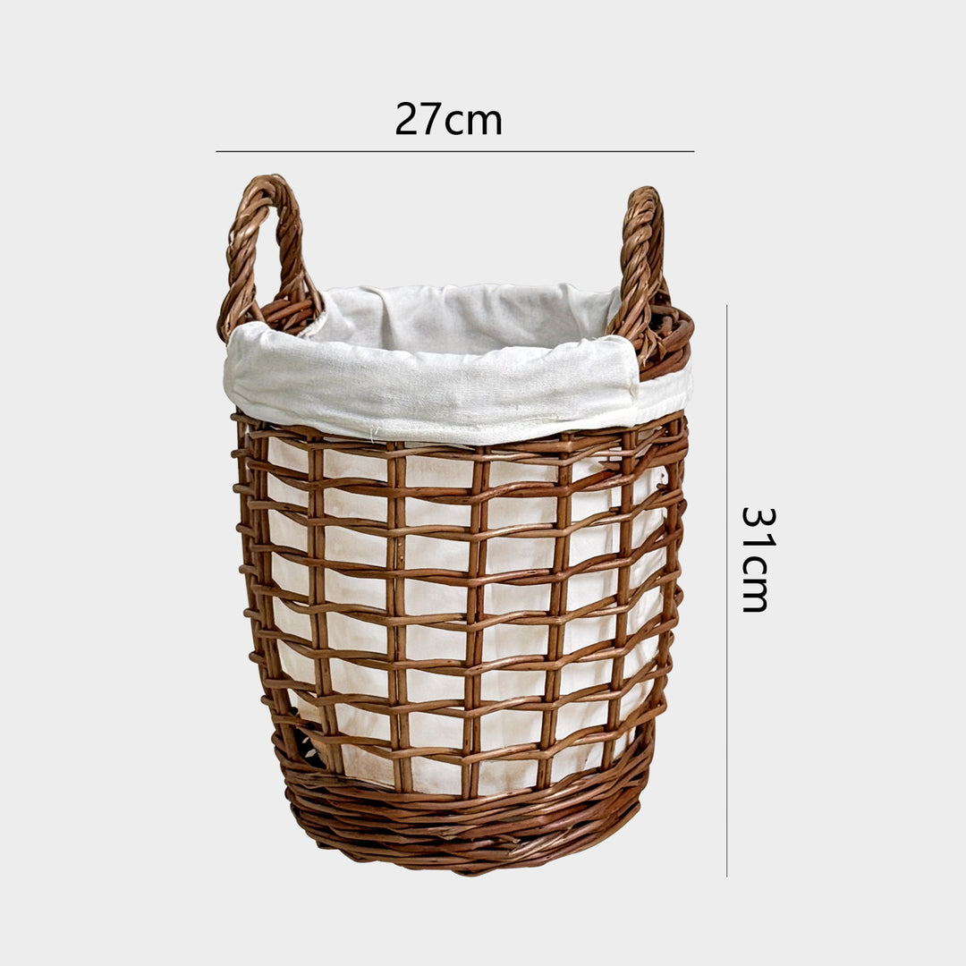 Handcrafted laundry basket with fabric cover Kalsten