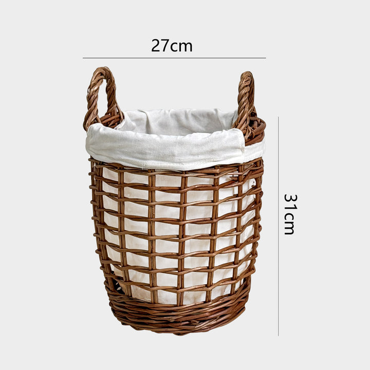 Handcrafted laundry basket with fabric cover Kalsten