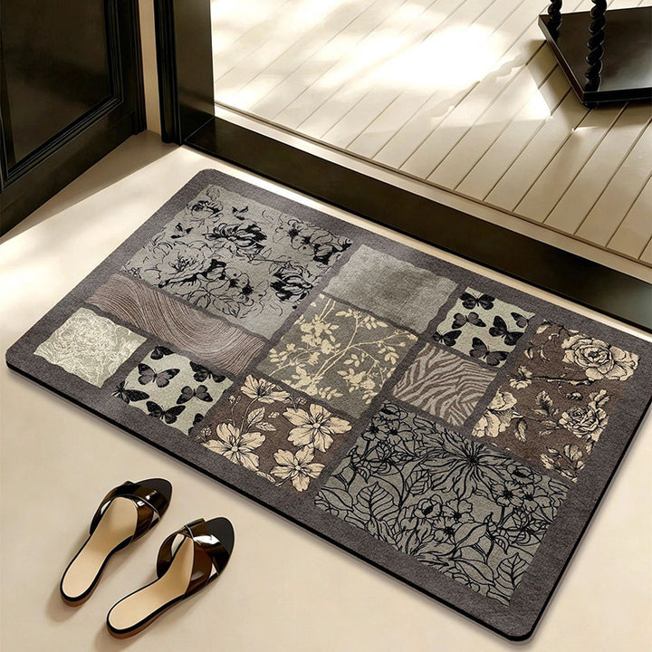 Decorative Botanical-Themed Floor Mat