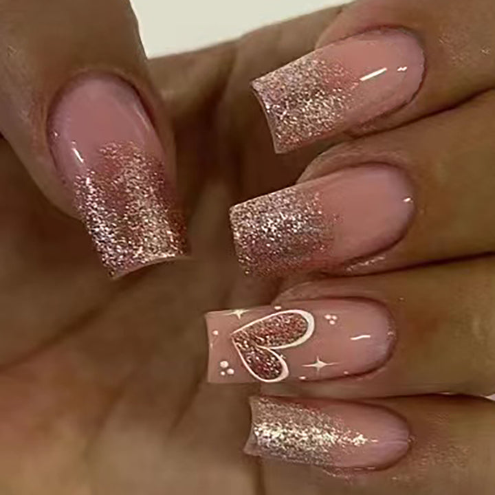 Elegant Glittery Press-On Nail Set Kalsten