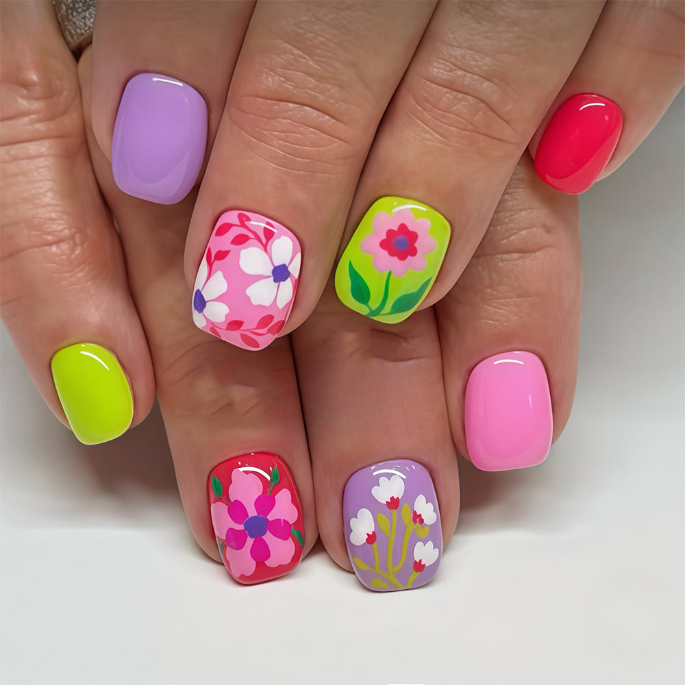 Colorful Floral Nail Art Tips Kalsten