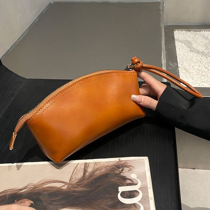Sleek Faux Leather Zippered Cosmetic Bag Kalsten