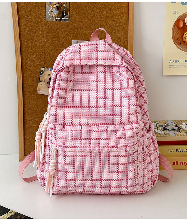Stylish Plaid Patterned Backpack