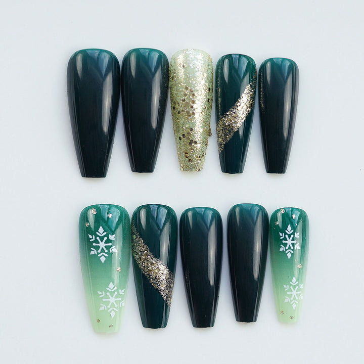 Glittery Long Stiletto Press-On Nail Set Kalsten