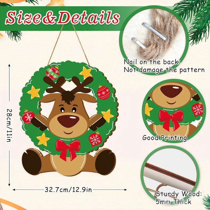 Decorative wooden sign with winter motifs Kalsten