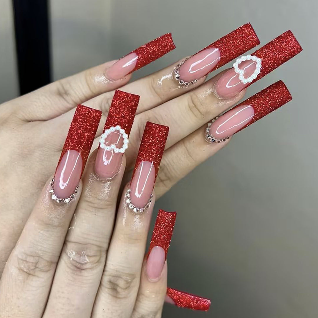 Glamorous Glittery Press-On Nails Kalsten