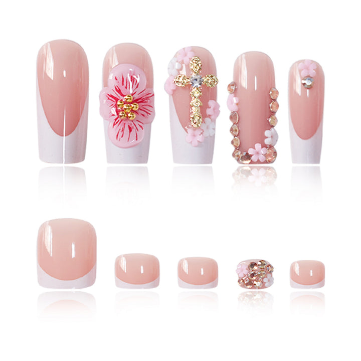 Floral Accent Press-On Nail Art Set Kalsten