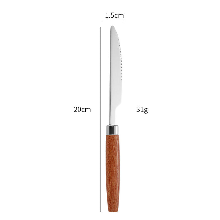 Elegant dessert spoon with ergonomic wooden handle Kalsten